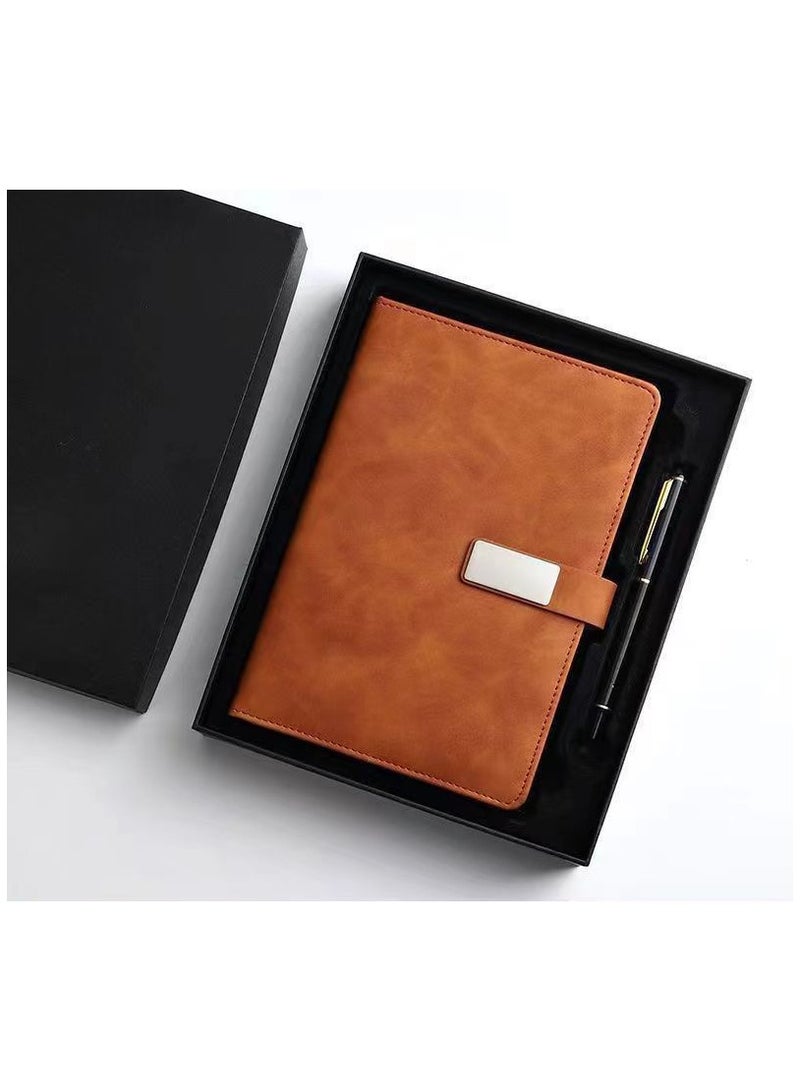 Generic Notebook,A5 Lined Leather Journal Notebook,Personalized Hardcover Journal Set with Pen &Gift Box,240 Pages 100gsm Thick Ruled Paper Daily Diary for Men Women School,Travel,Business,Work,Home Writing - Image 1