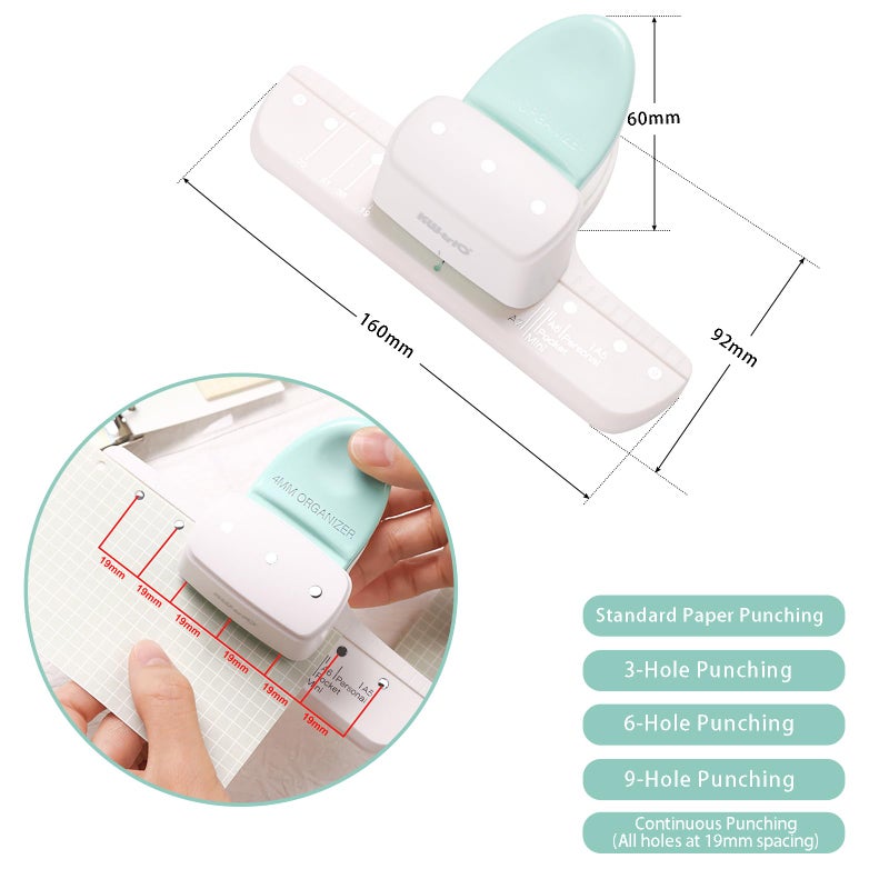 KW-triO 3 Hole Punch 4MM Diameter Hole Puncher Paper Punch for Scrapbook, Loose-Leaf Notebook, Pocket Book (3 Hole with 4mm in Diameter) - Image 2
