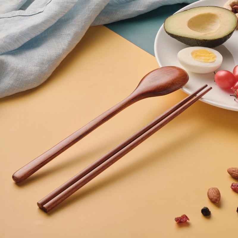 Yfjy Korean-Style Wooden Chopsticks Tableware Suit Picnic Portable Tableware Student Tableware Two-Piece Set - Image 4