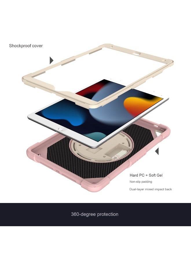NIBEMINENT Case for ipad 9th/8th/7th Generation 10.2'' Heavy Duty Screen Protector 360° Rotating Stand Handle Pencil Holder Shockproof Drop Protection Shoulder/Hand Strap Durable Kids-Friendly  - Image 4
