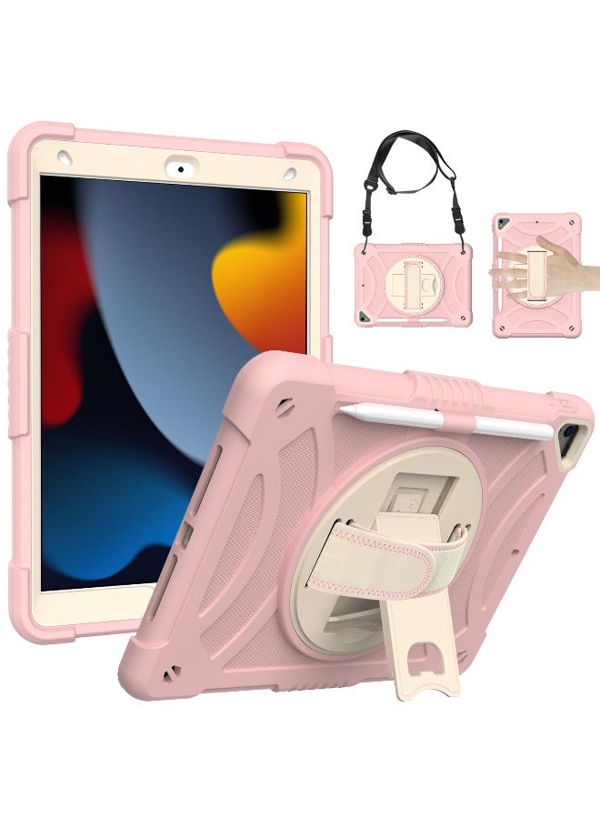 NIBEMINENT Case for ipad 9th/8th/7th Generation 10.2'' Heavy Duty Screen Protector 360° Rotating Stand Handle Pencil Holder Shockproof Drop Protection Shoulder/Hand Strap Durable Kids-Friendly  - Image 1