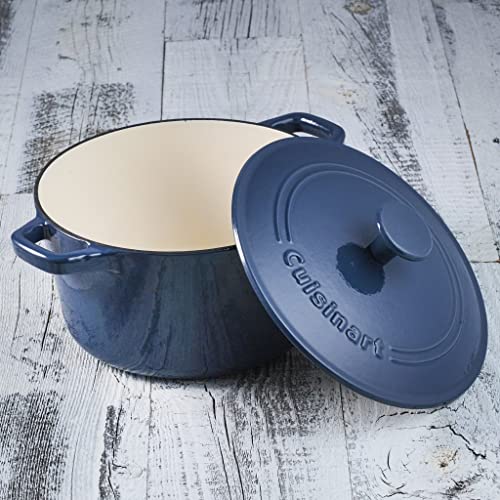 Cuisinart 3 Qt Casserole Covered Enameled Provencial Blue - Image 3