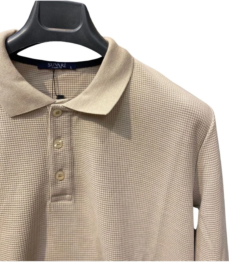 سوفاري Suvari Waffle Patterned Polo Neck Sweater
