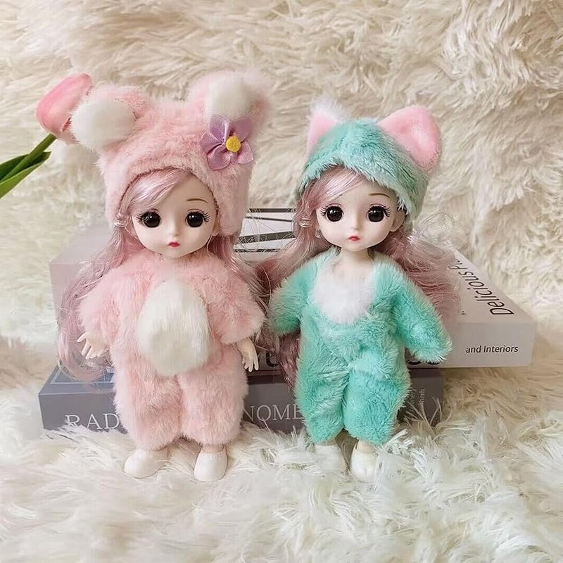 TNDCKP 4 Pcs 6 Inch Princess Girl Mini Cute Dolls, Sister Small Princess Dolls, Miniature Little Girl for 3+ Year Old Girls - Image 3