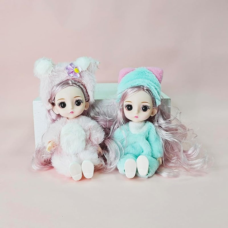 TNDCKP 4 Pcs 6 Inch Princess Girl Mini Cute Dolls, Sister Small Princess Dolls, Miniature Little Girl for 3+ Year Old Girls - Image 5