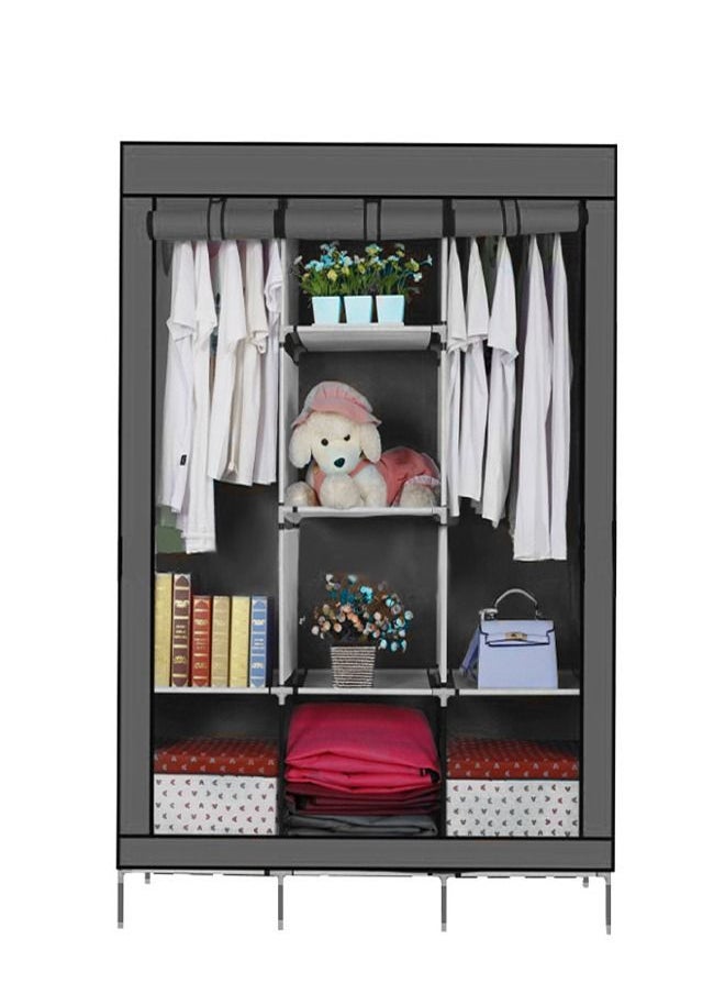 fashionhome Multifunction Portable Non-Woven Fabric Clothes and Household Items Storage Wardrobe Display Stand for Living Room Storage Cabinet 127x45x168 cm  - Image 2