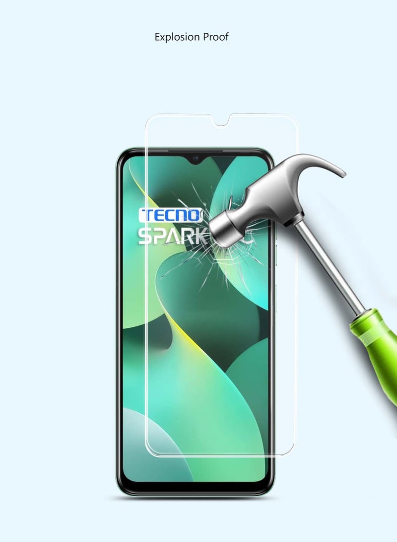 Techie 2 قطع واقي شاشة زجاجي مقسى HD لتكنو سبارك 10C - مضاد للانعكاس مضاد للفقاعات صلابة 9H سمك 0.33 مم حواف مدورة تركيب سهل - Image 5