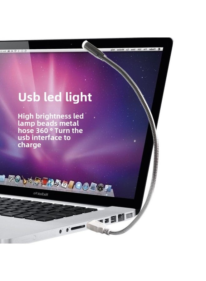 Usb Lamp Metal Hose Lamp Student Computer Notebook Keyboard Lamp Usb Charging Lamp LED Lamp-Color:Black - Image 1