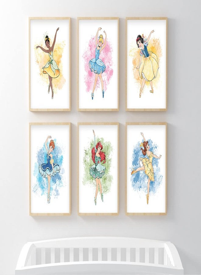 Nistio® Disney Princess Ballerina Wall Art Prints, Princess Playroom Decor, Elsa, Cinderella, Ariel, Snow White, Belle, Jasmine, Princess Anna, Tiana, Set of 8, 8x10 inches (Unframed) - Image 4