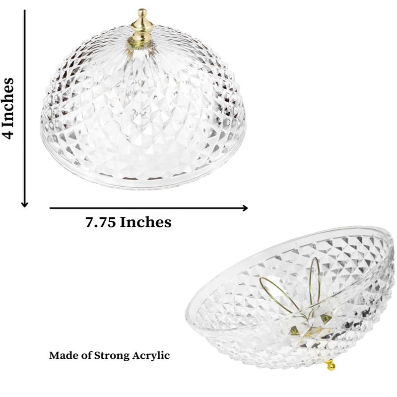 Evelots Clip On Shade for Ceiling Light Bulb or Lamp-Antique-Diamond Cut-Acrylic - Image 2