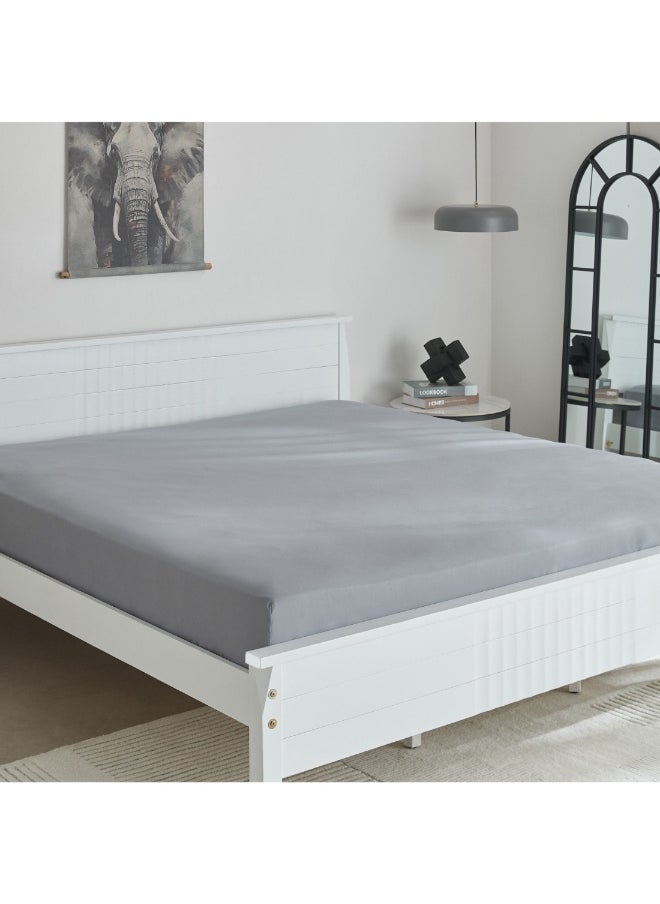 Home Box - Derby Solid Microfiber Olympic Queen Fitted Sheet 160 X 200 X 25 Cm - Image 1