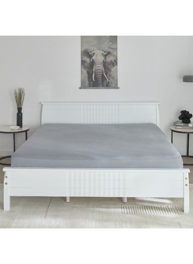 Home Box - Derby Solid Microfiber Olympic Queen Fitted Sheet 160 X 200 X 25 Cm - Image 1