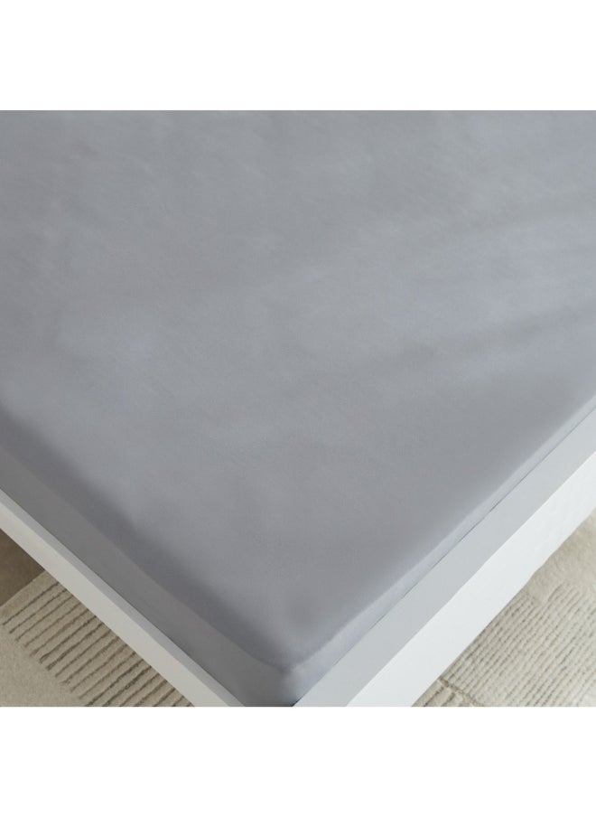Home Box - Derby Solid Microfiber Olympic Queen Fitted Sheet 160 X 200 X 25 Cm - Image 1