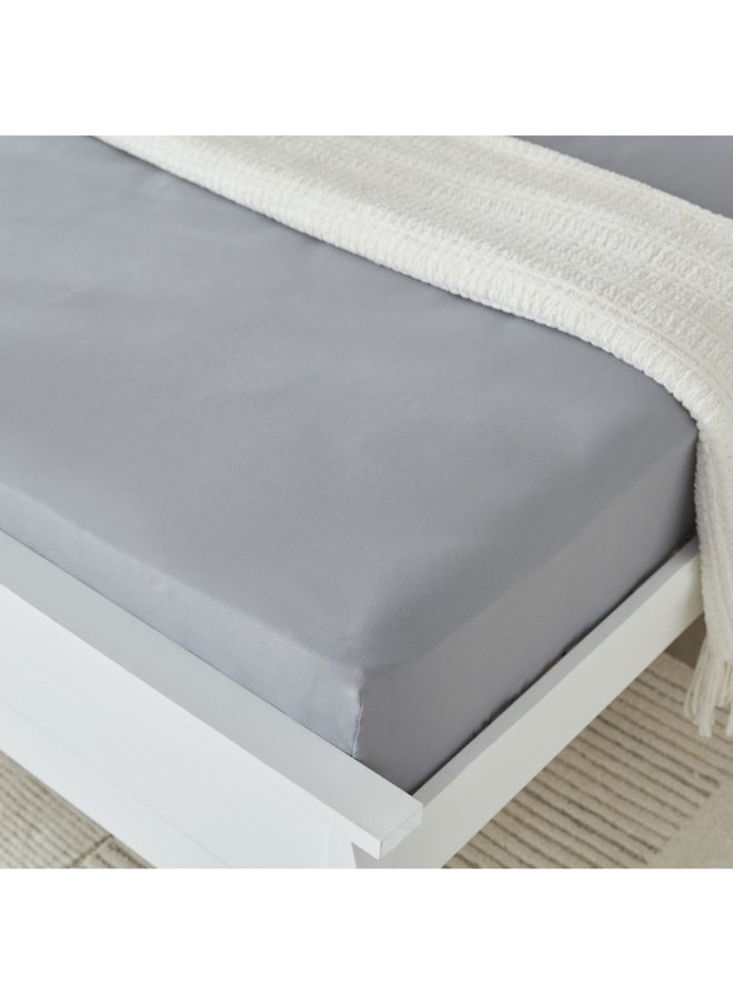 Home Box - Derby Solid Microfiber Olympic Queen Fitted Sheet 160 X 200 X 25 Cm - Image 1