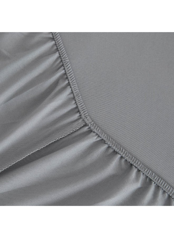 Home Box - Derby Solid Microfiber Olympic Queen Fitted Sheet 160 X 200 X 25 Cm - Image 1