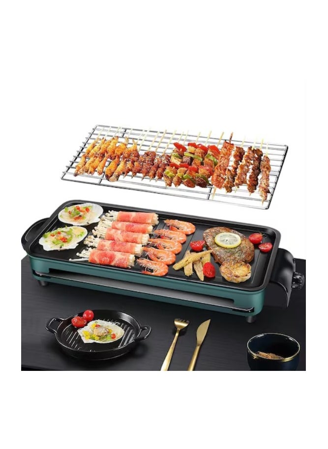 Generic Electric Griddle with Nonstick Cooking Plate, 2-in-1 Indoor Smokeless Grill 18"x 8.7" 1500W Large Skillet Removable Drip Tray, Cool-Touch Handle, Adjustable 5 Level Temp Control for Pancake Burger Egg  - Image 1
