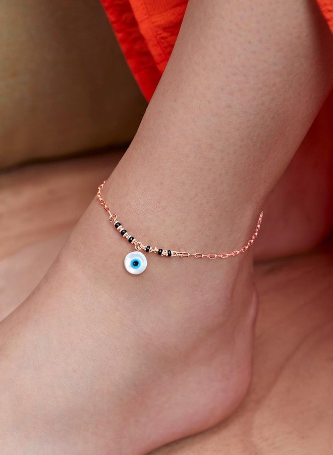 مينوتيا خلخال MINUTIAE مطلي بالذهب الوردي بتصميم سلسلة للنساء والفتيات_MNT0389RD_RG - Image 4