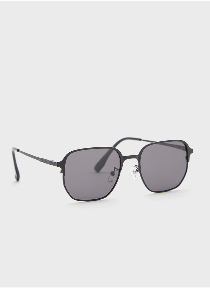 Robert Wood - Polarized Lens Square Aviator Sunglasses - Image 1