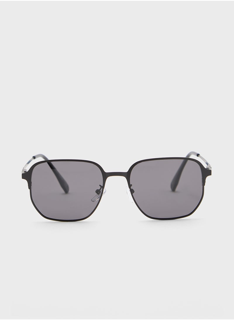 Robert Wood - Polarized Lens Square Aviator Sunglasses - Image 1