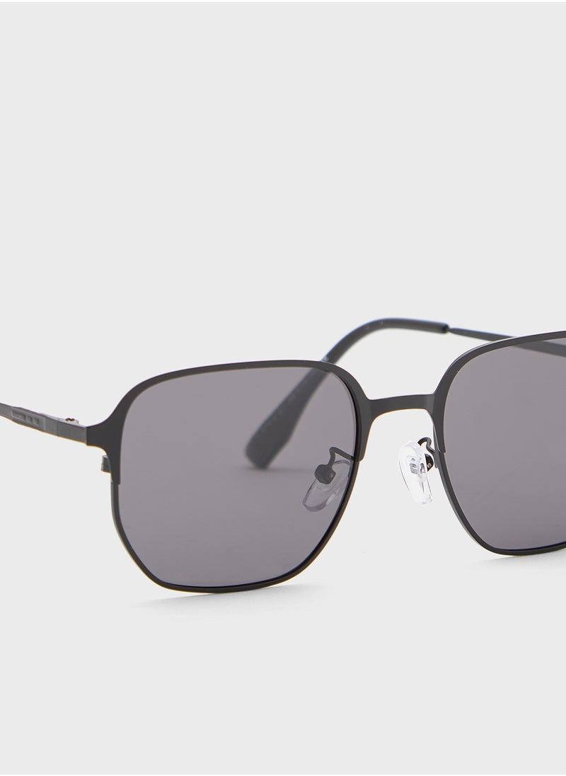 Robert Wood - Polarized Lens Square Aviator Sunglasses - Image 1