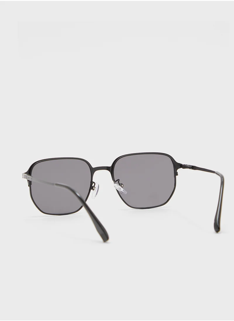 روبرت وود Polarized Lens Square Aviator Sunglasses