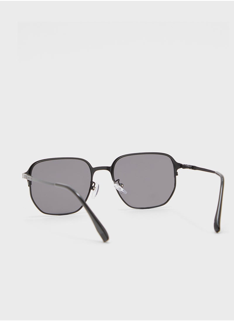 Robert Wood - Polarized Lens Square Aviator Sunglasses - Image 1