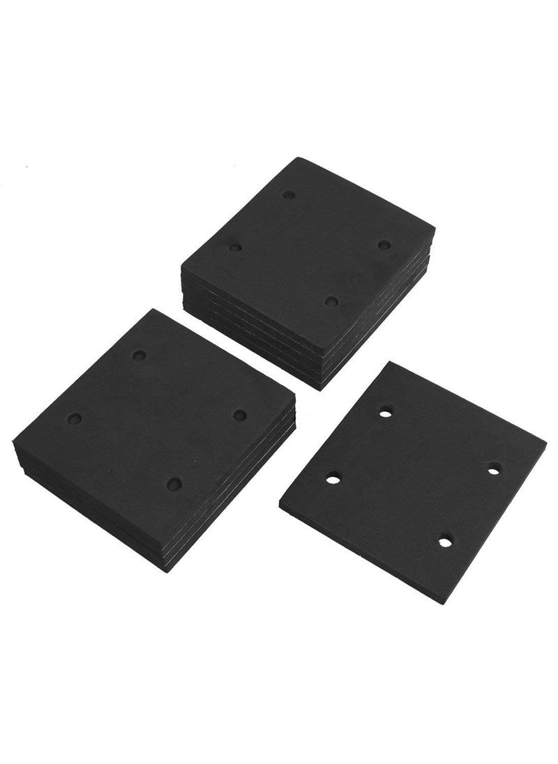Luomorgo Luomorgo 10 Pcs Black Square Foam Adhesive Foam Replacement Sander Back Pad Sponge Gasket Rubber 