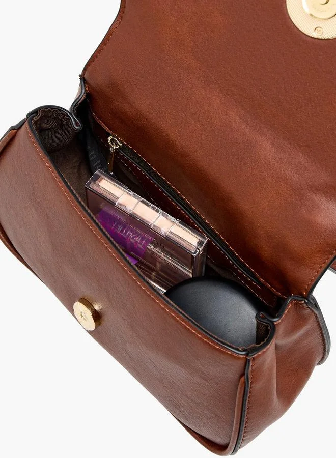 Le Confort Solid Crossbody Bag with Button Closure