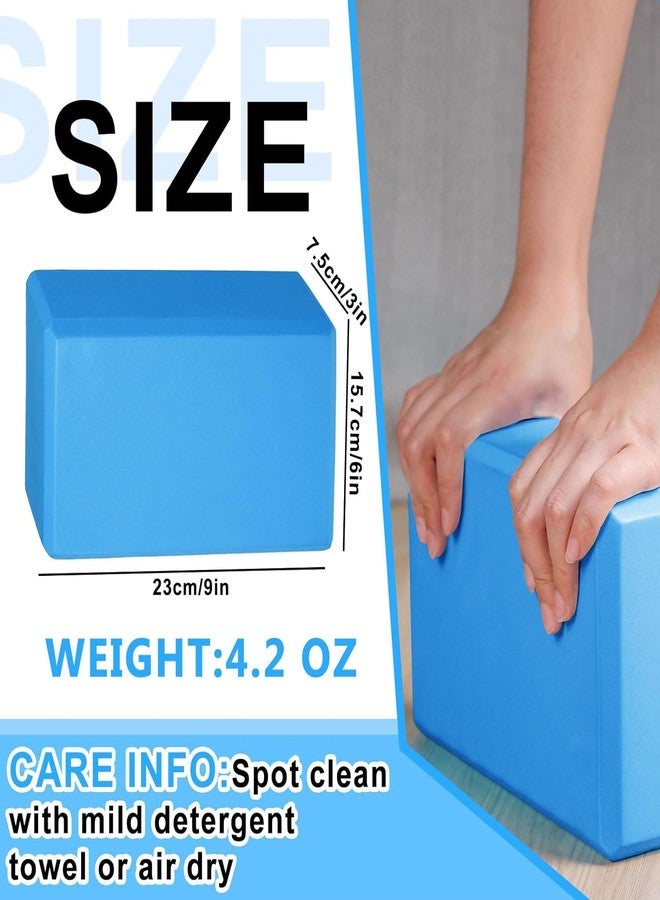 NETXE Yoga Blocks Set of 2, Yoga Bricks, High Density Premium EVA Foam Yoga Block for Strength, Balance, and Flexibility, Odour Resistant (3 x 6 x 9 inch) (Blue) - Image 2