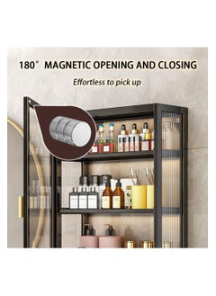Generic Bathroom Shelf, Large Cosmetic Makeup Organizer, Wall Mounted Storage Shelves, for Bedroom Bathroom Kitchen Laundry Room (Single Door - 30cm)  - Image 4