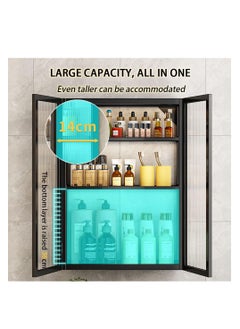 Generic Bathroom Shelf, Large Cosmetic Makeup Organizer, Wall Mounted Storage Shelves, for Bedroom Bathroom Kitchen Laundry Room (Single Door - 30cm)  - Image 3