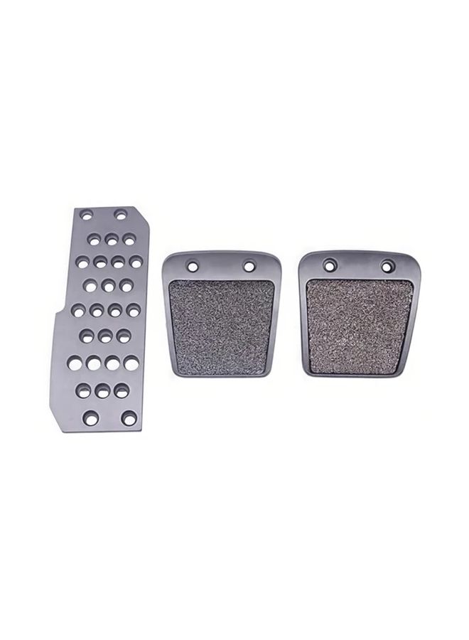 Universal Silvery Manual Transmission Car Pedal Covers Set For Brake And Accelerator - Image 1