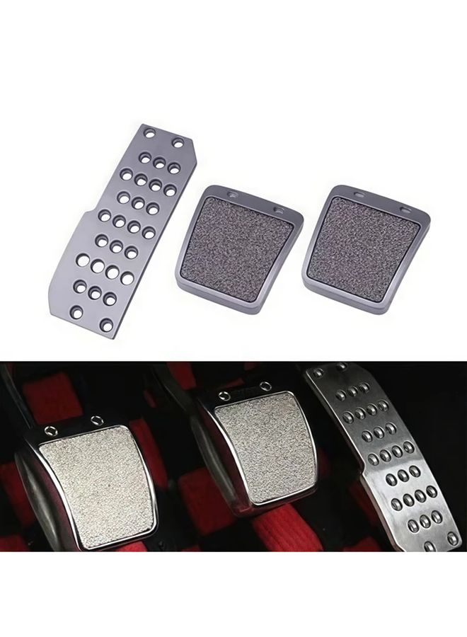 Universal Silvery Manual Transmission Car Pedal Covers Set For Brake And Accelerator - Image 5