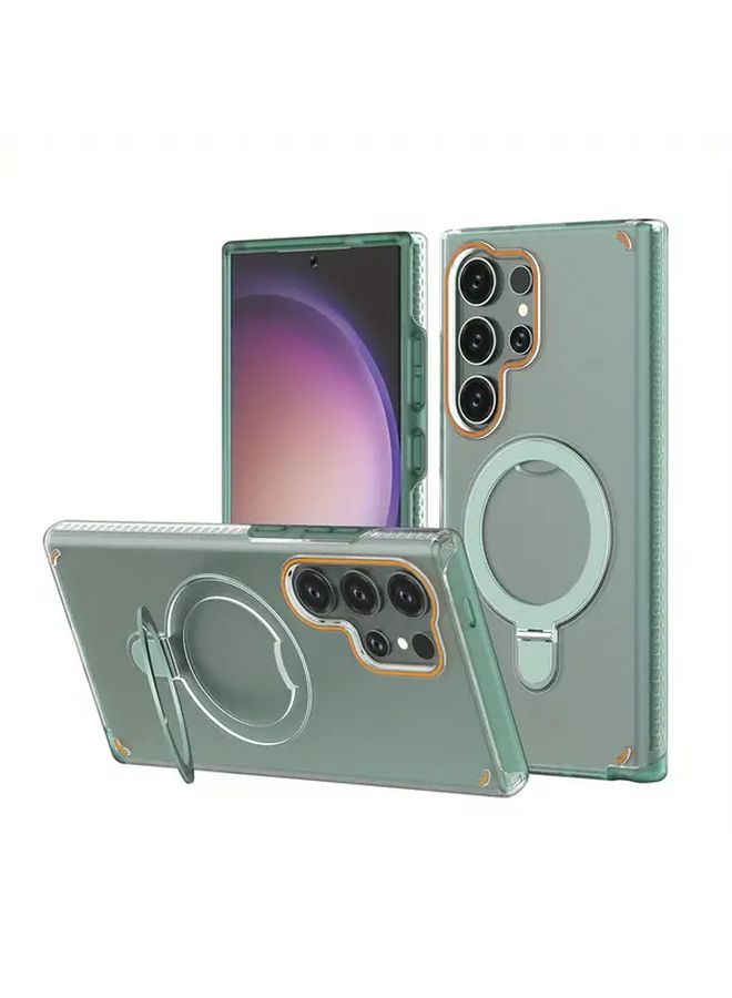 Green Magnetic Phone Holder Compatible With Galaxy S24 Plus 2 In 1 Design - Image 1