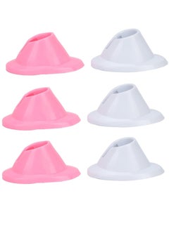 Y&D SYOSI 6 Pcs Nail Polish Bottle Holder, Soft Rubber Holder Anti‑Spill Stand for Art Salon Organizer Display Pink and White  - Image 1