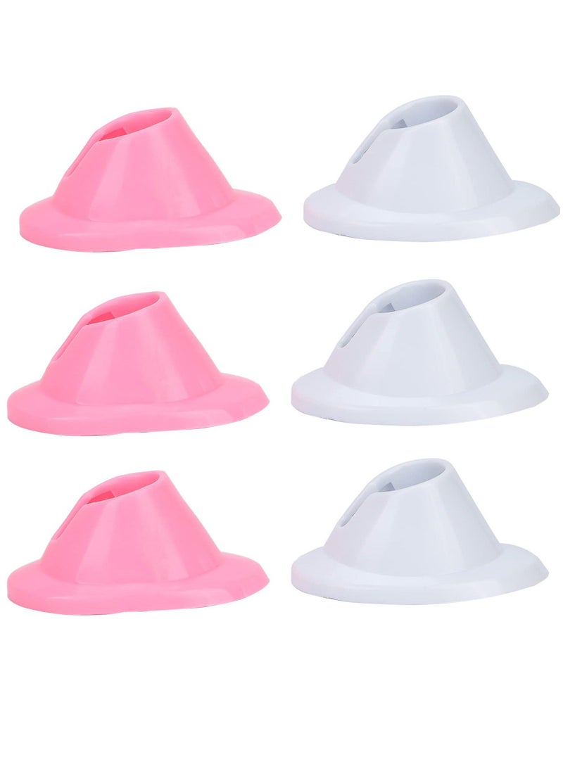 Y&D SYOSI 6 Pcs Nail Polish Bottle Holder, Soft Rubber Holder Anti‑Spill Stand for Art Salon Organizer Display Pink and White  - Image 1