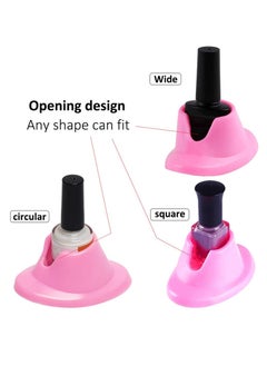 Y&D SYOSI 6 Pcs Nail Polish Bottle Holder, Soft Rubber Holder Anti‑Spill Stand for Art Salon Organizer Display Pink and White  - Image 2