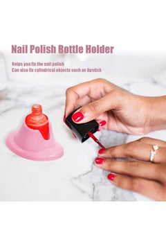 Y&D SYOSI 6 Pcs Nail Polish Bottle Holder, Soft Rubber Holder Anti‑Spill Stand for Art Salon Organizer Display Pink and White  - Image 5