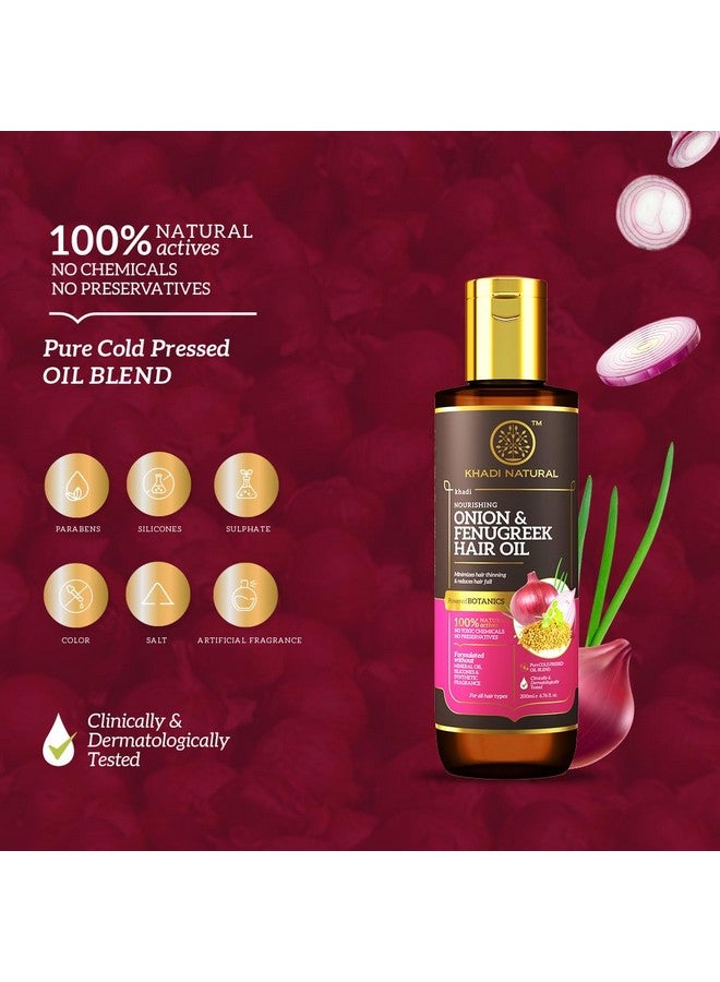 Khadi Natural Onion And Fenugreek Hair Oil| Strengthens Hair Follicles| Frizz-Free Hair| Paraben Free| - Powered Botanics, 200Ml - Image 4