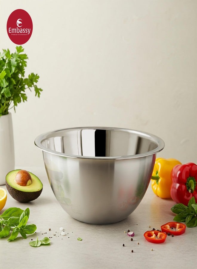 EMBASSY Stainless Steel Pack of 2 Mixing Bowls for Kitchen | Size 3 | 2100 ml | Bowls for Baking, Mixing Atta, Storing and Serving | Ideal for Gifting - Image 5