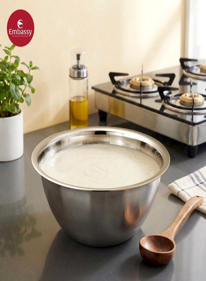 EMBASSY Stainless Steel Pack of 2 Mixing Bowls for Kitchen | Size 3 | 2100 ml | Bowls for Baking, Mixing Atta, Storing and Serving | Ideal for Gifting - Image 3