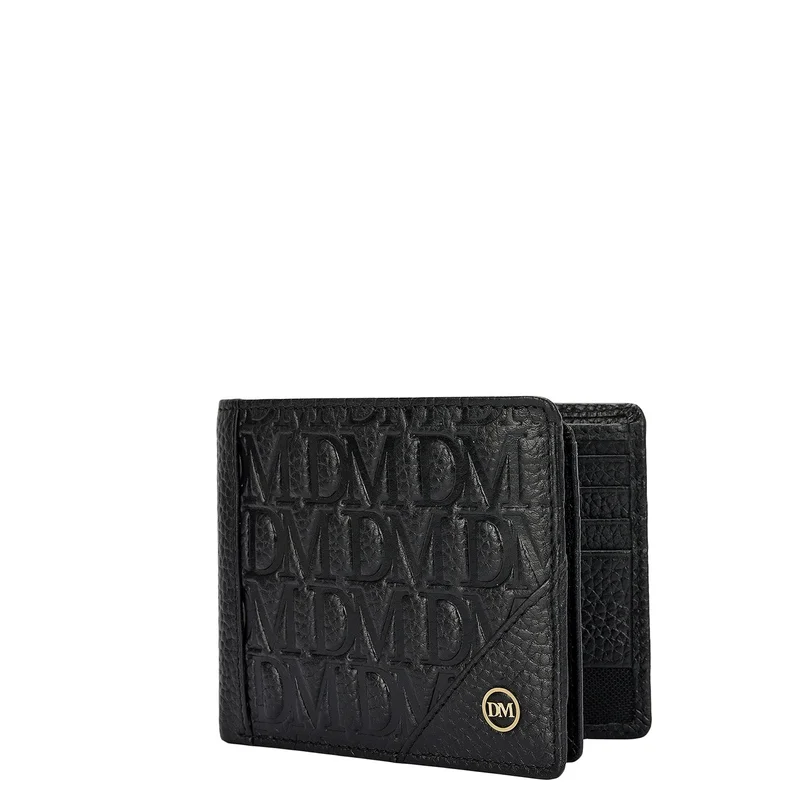 Da Milano black Monogram Bifold Men's Wallet for Men | Best Price UAE