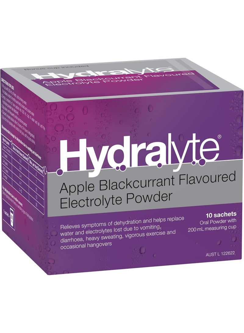 Hydralyte Sachets Apple Blackcurrant Flavor  4.9Gx10 - Image 1
