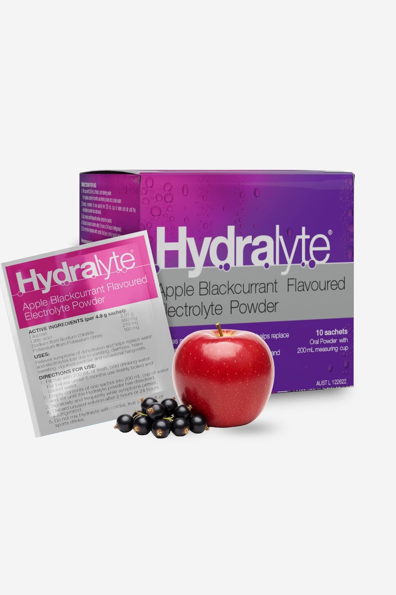 Hydralyte Sachets Apple Blackcurrant Flavor  4.9Gx10 - Image 3