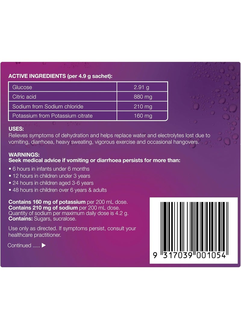 Hydralyte Sachets Apple Blackcurrant Flavor  4.9Gx10 - Image 5