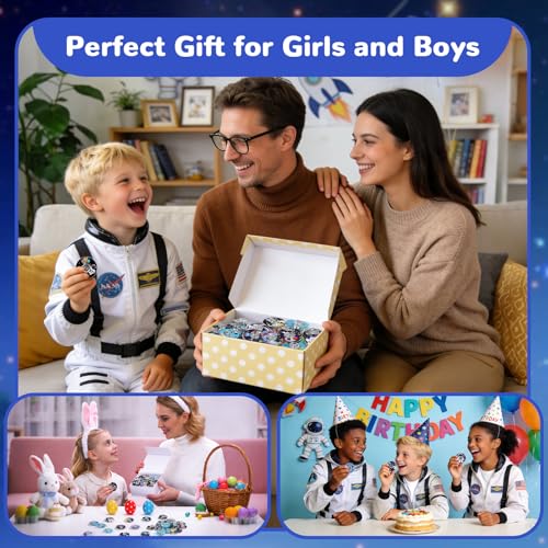 Sauyoza 52 Pcs Space Party Favors for Kids Astronaut Fidget Spinners Toys Galaxy Themed Goodie Bag Fillers Outer Space Birthday Party Decorations Classroom Prizes Treasure Box Toys for School - Image 5