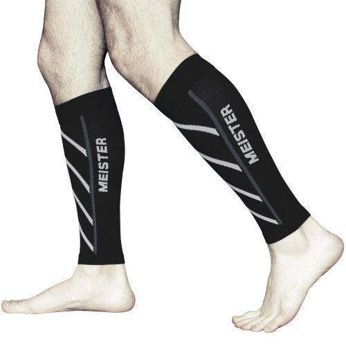 Meister Graduated 20-25mmHg Compression Running Leg Sleeves for Shin Splints (Pair) - Black - Medium - Image 5