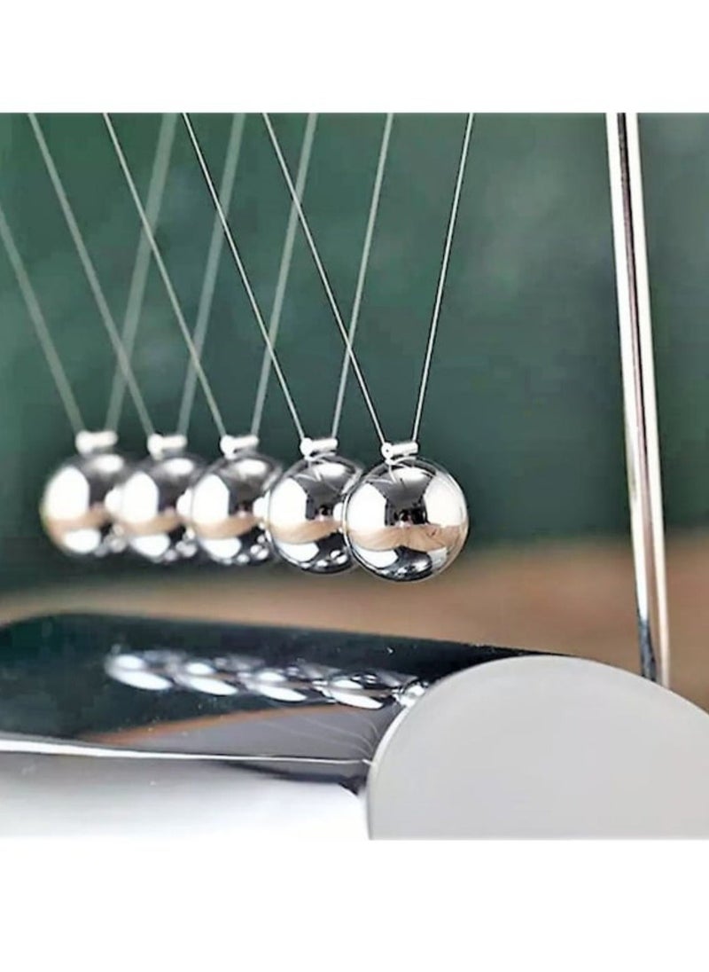 Unique Z Shape Newtons Cradle Balance Balls Frame Newton Balance Cradle, Physics Learning Steel Balls Pendulum Educational Ornaments Desk Toy Permanent Movement, Stress Relief Fidget Accessories  - Image 4