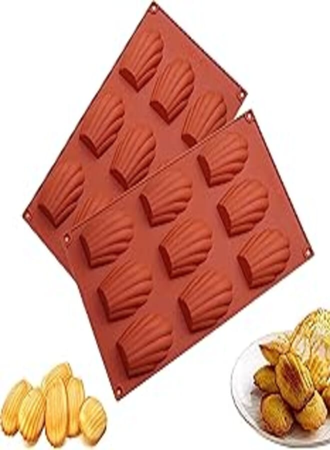 Silicone Baking Mold 9 Cavity Homemade Seashell Cookies Chocolate Candy Cake Molds Non Stick Silicone Mold, Cake, Jelly, Pudding, Handmade Soap, Madeleine Cake, DIY Baking Tool Mould