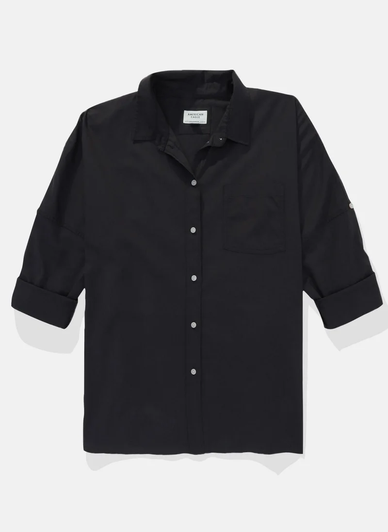 امريكان ايجل Pocket Detail Button Down Oversized Shirt